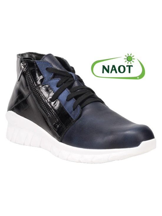 Naot Shoes - LNIB Naot Polaris Leather HighTop Sneaker Comfort Bootie Navy Ink Black Croc 40